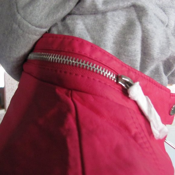 PALOMARES LADIES MAGENTA VEGAN LEATHER BOMBER JACKET - Picture 6 of 14